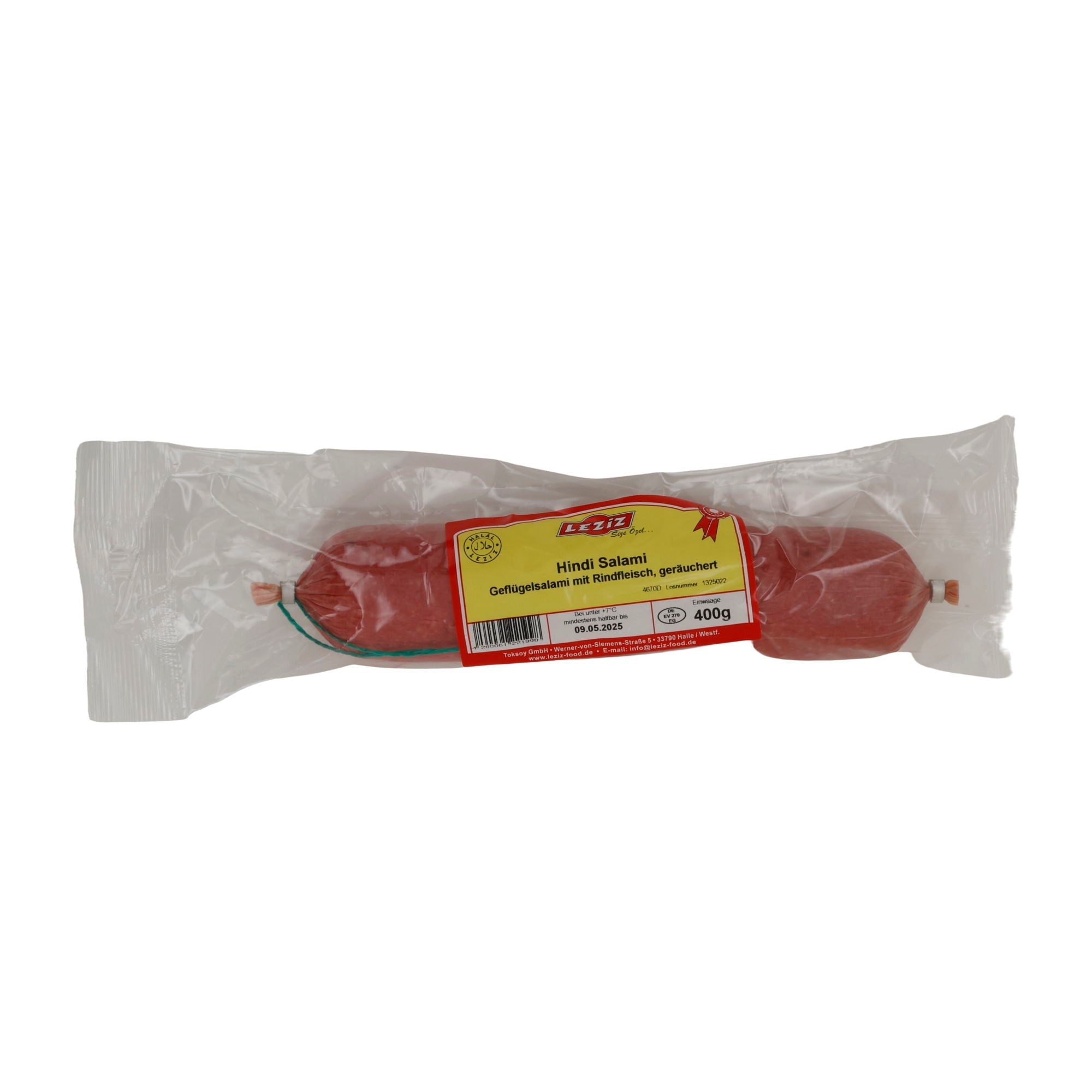 Hindi Salami | Halal-Geflügelsalami, geräuchert | 400 g LEZIZ
